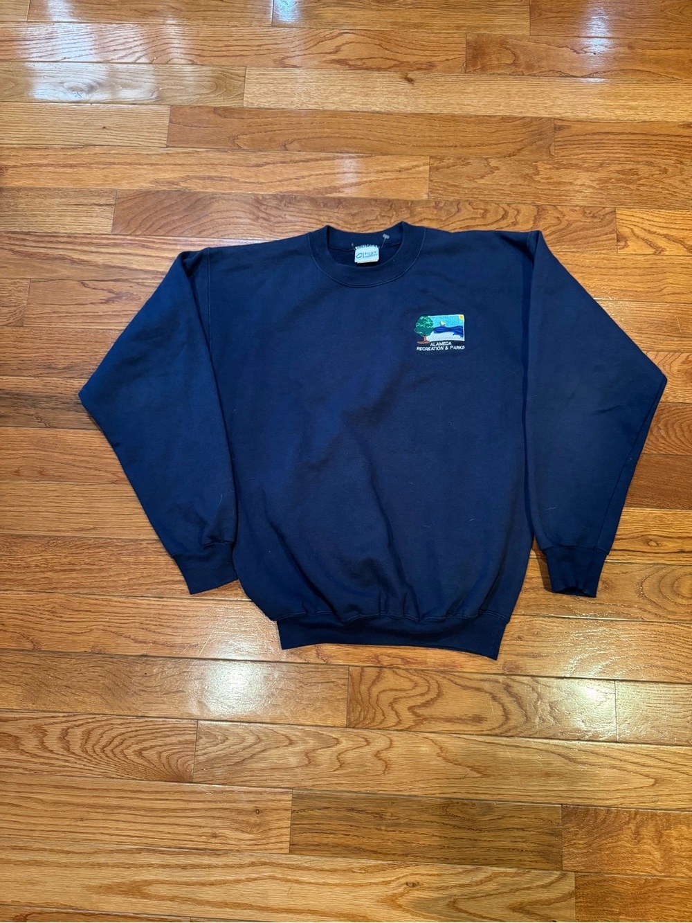 Vintage Alameda Recreation & Parks Navy Embroidered Crewneck Sweatshirt